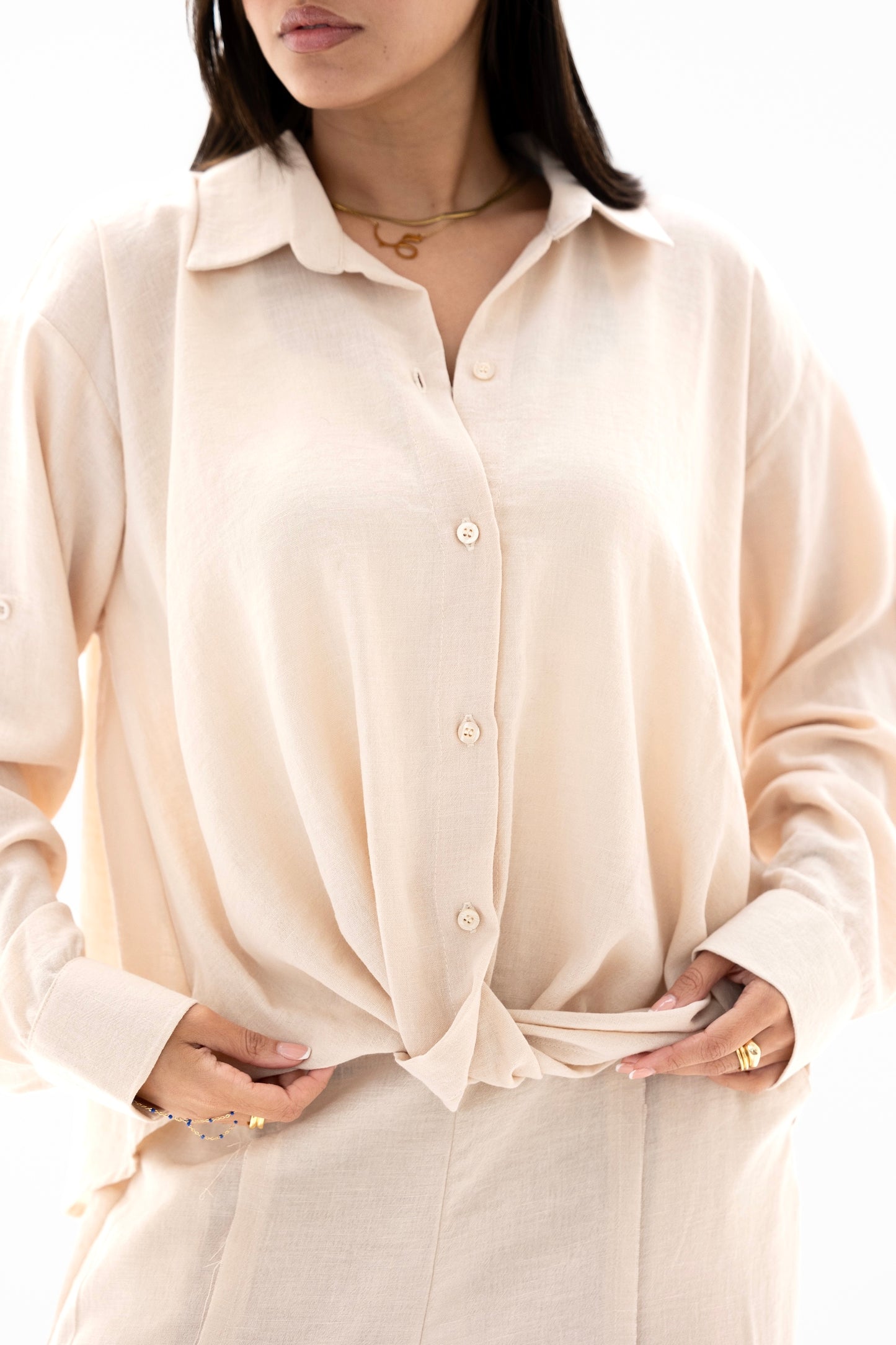 Beige linen breeze set