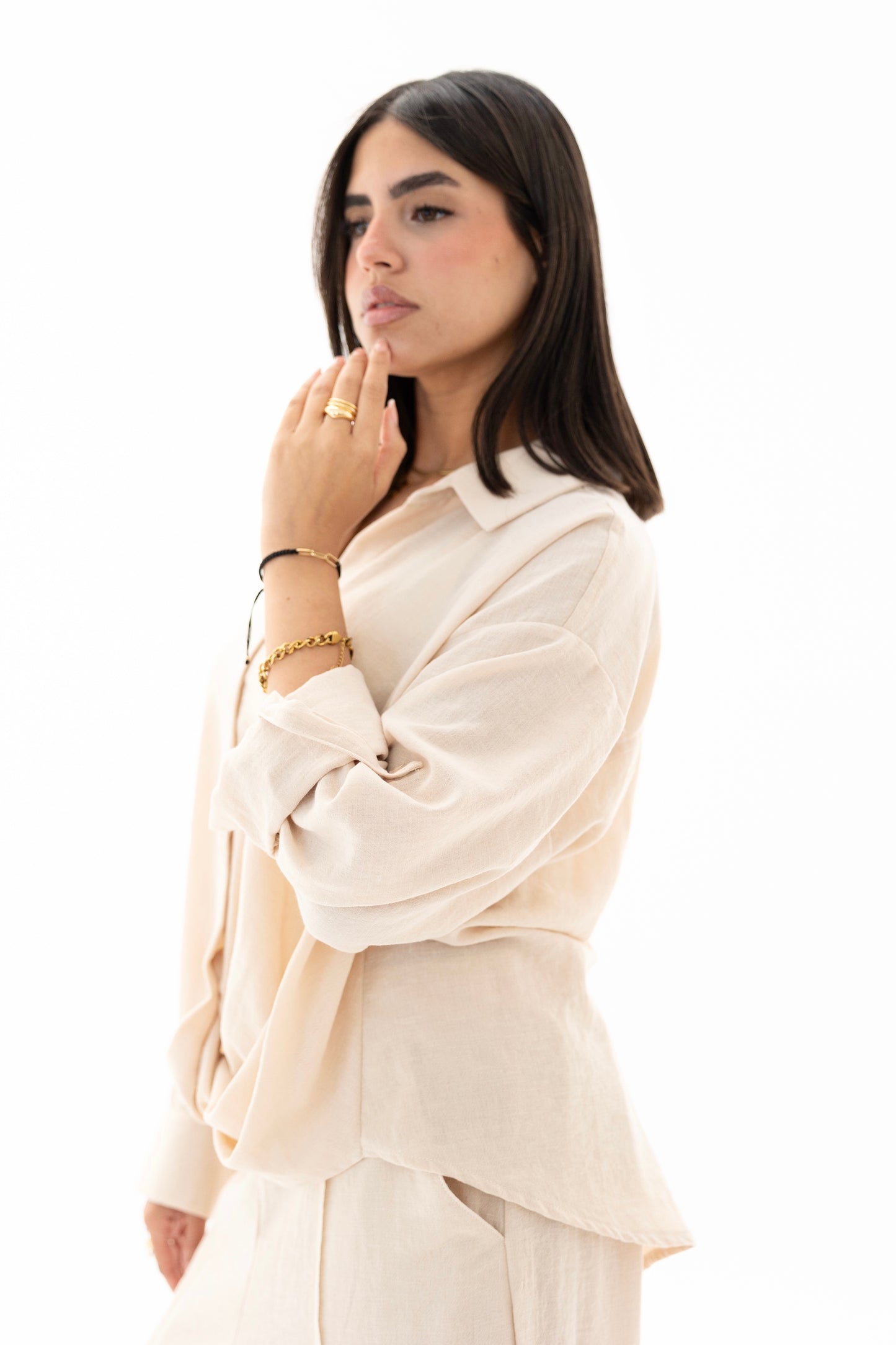 Beige linen breeze set