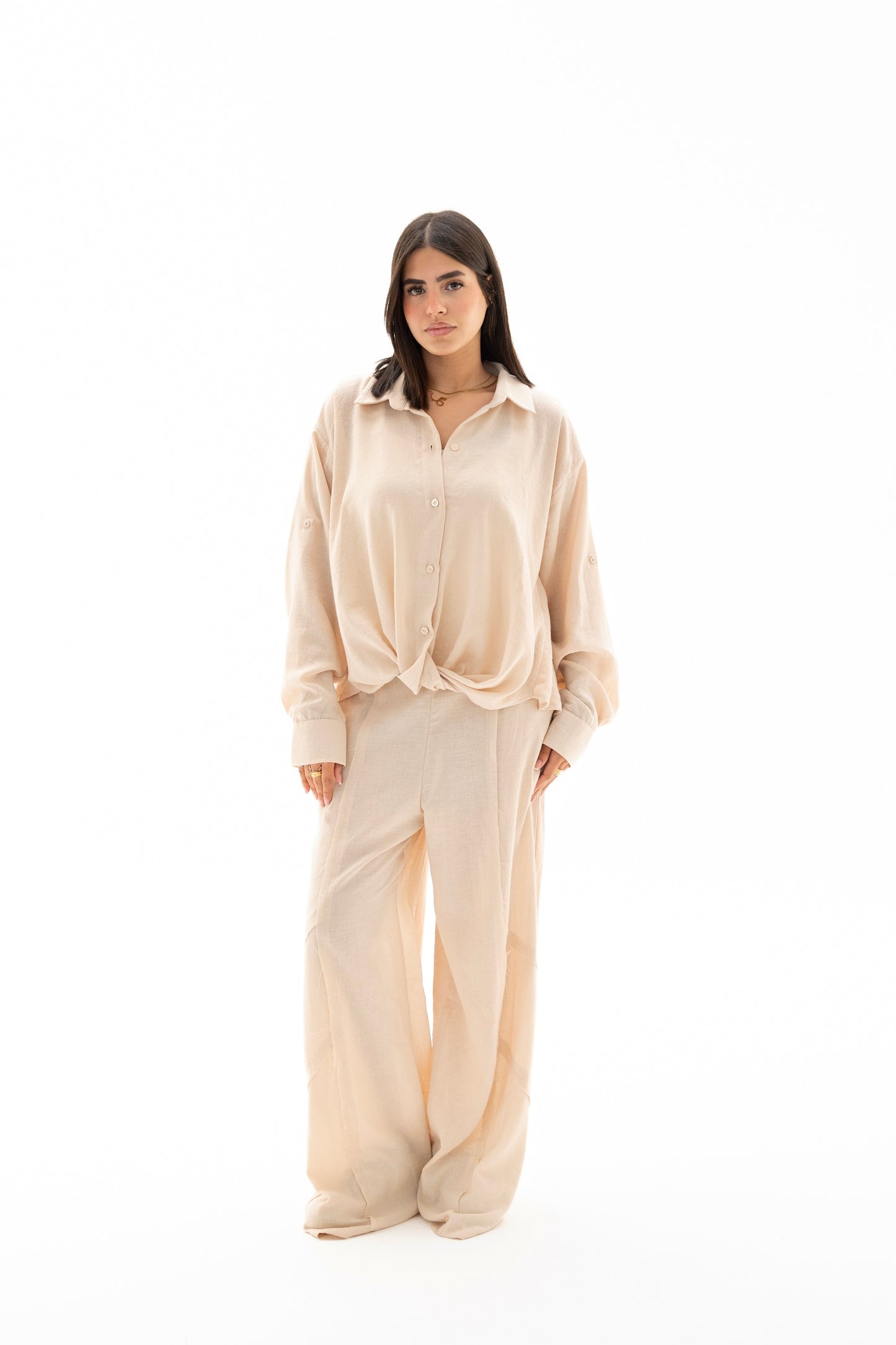Beige linen breeze set