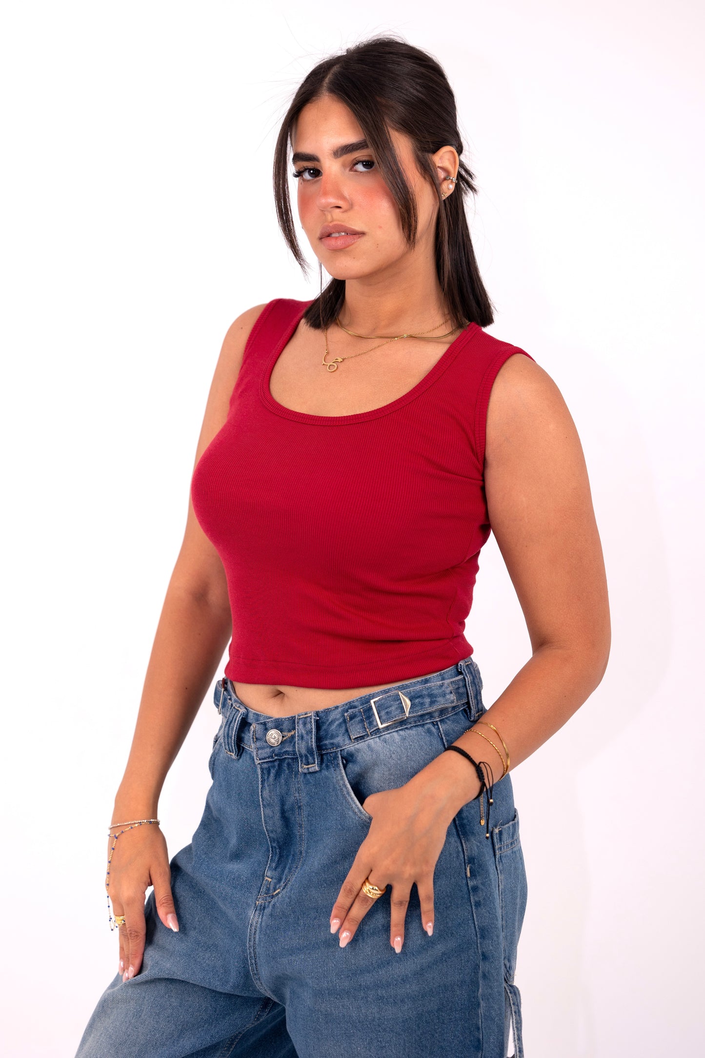 Crop Top-Red
