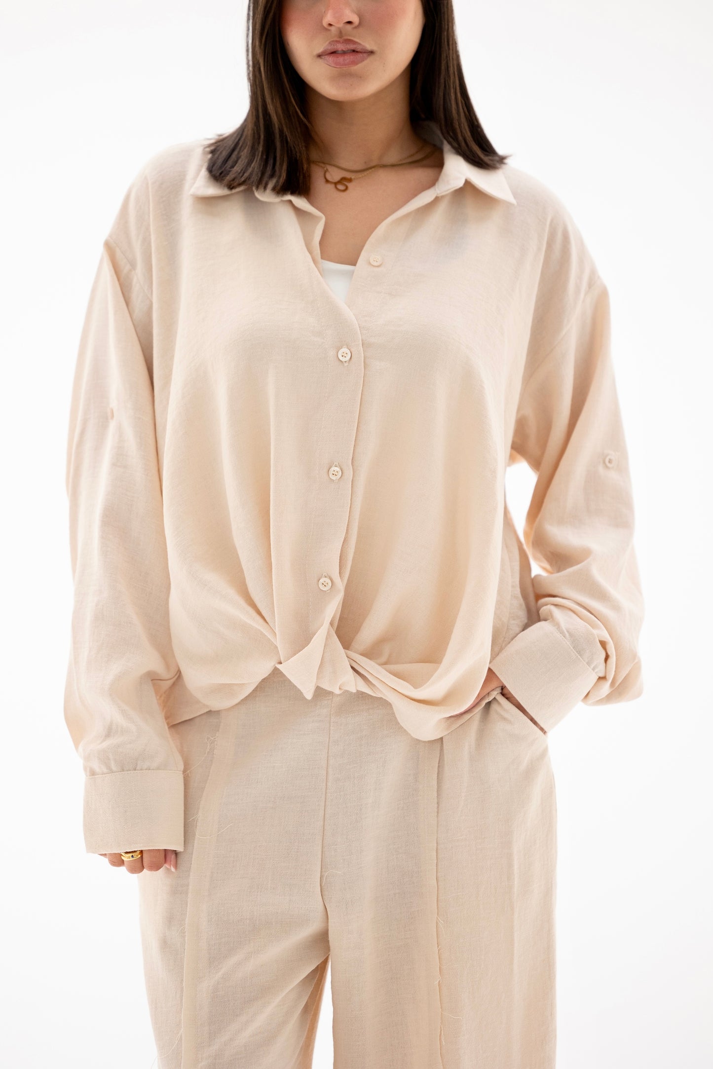 Beige linen breeze set