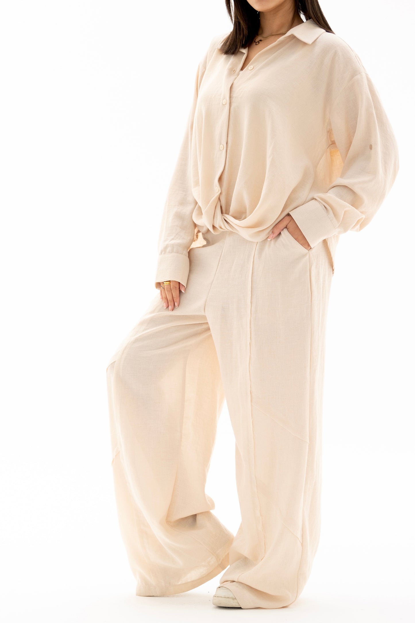 Beige linen breeze set