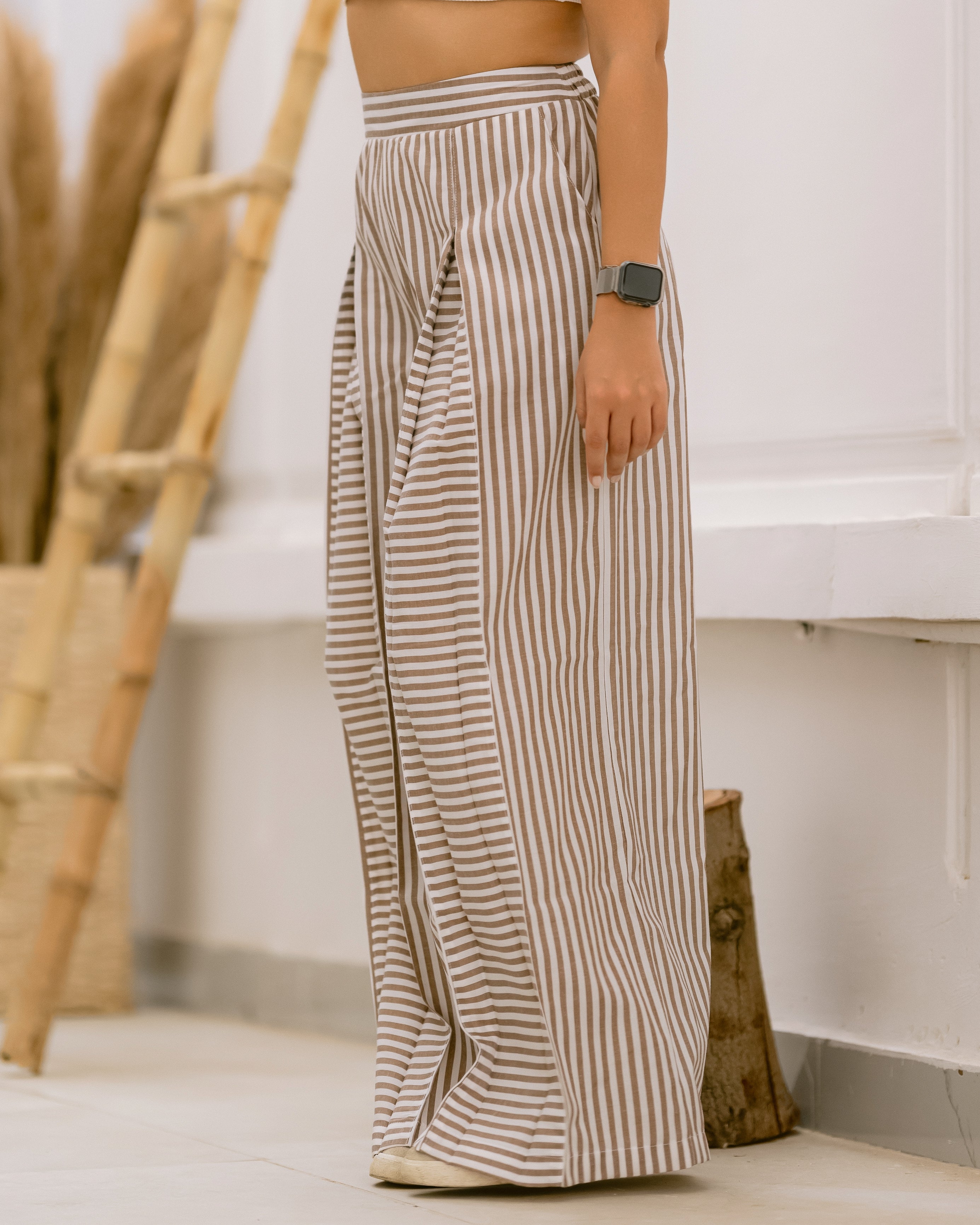 “Striped Wide-Leg Pants