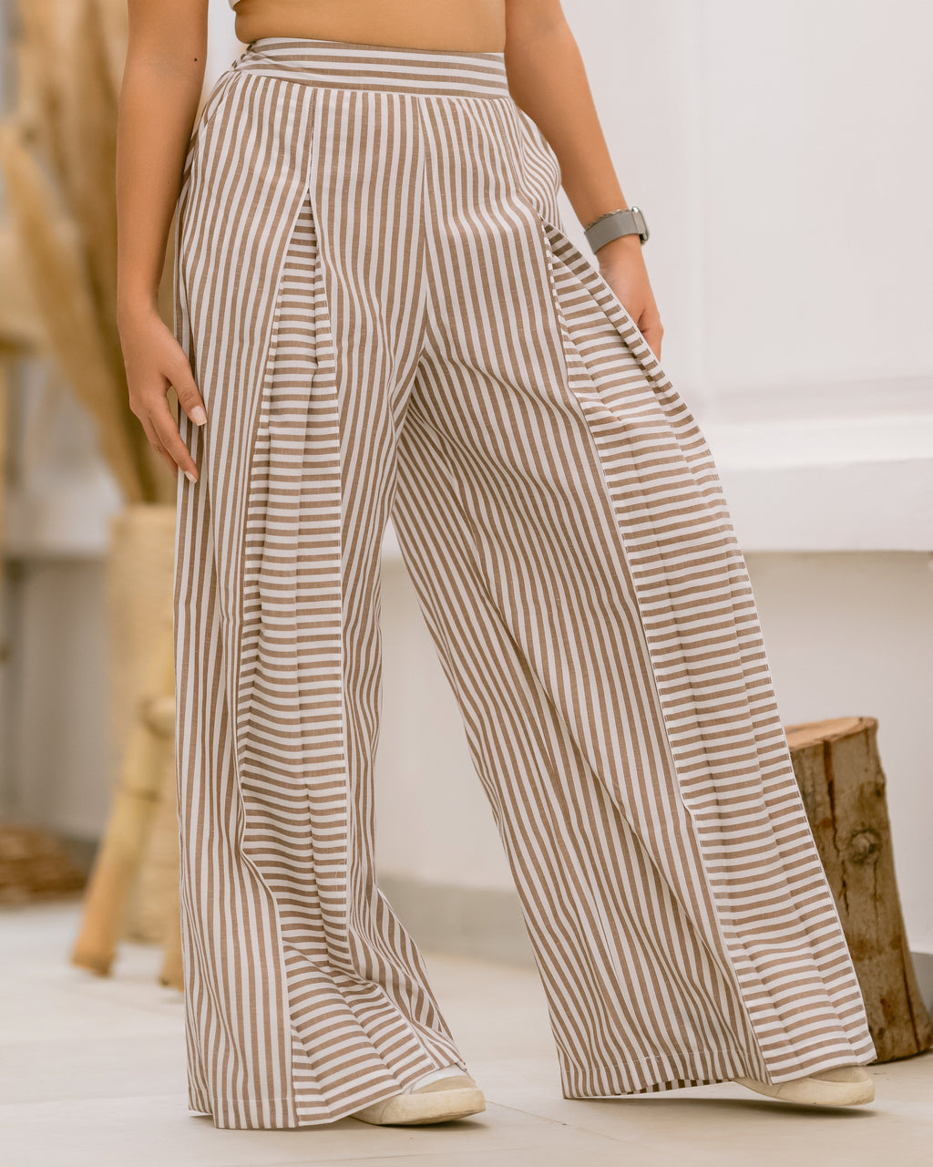 “Striped Wide-Leg Pants