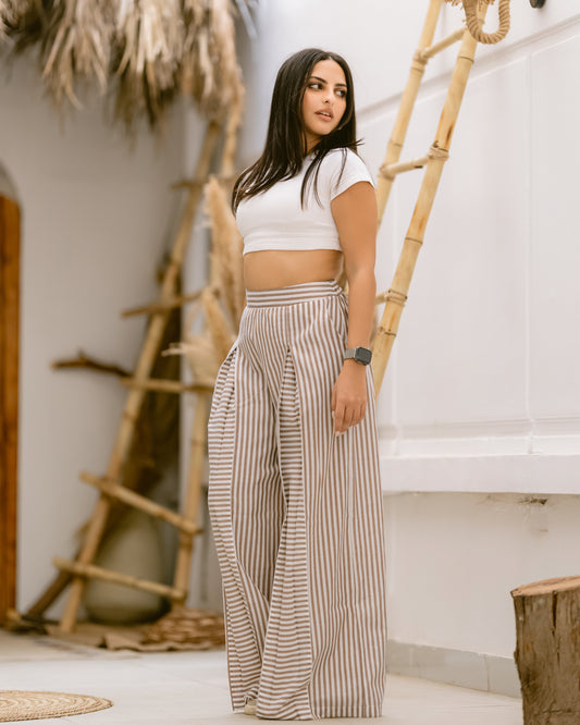 “Striped Wide-Leg Pants