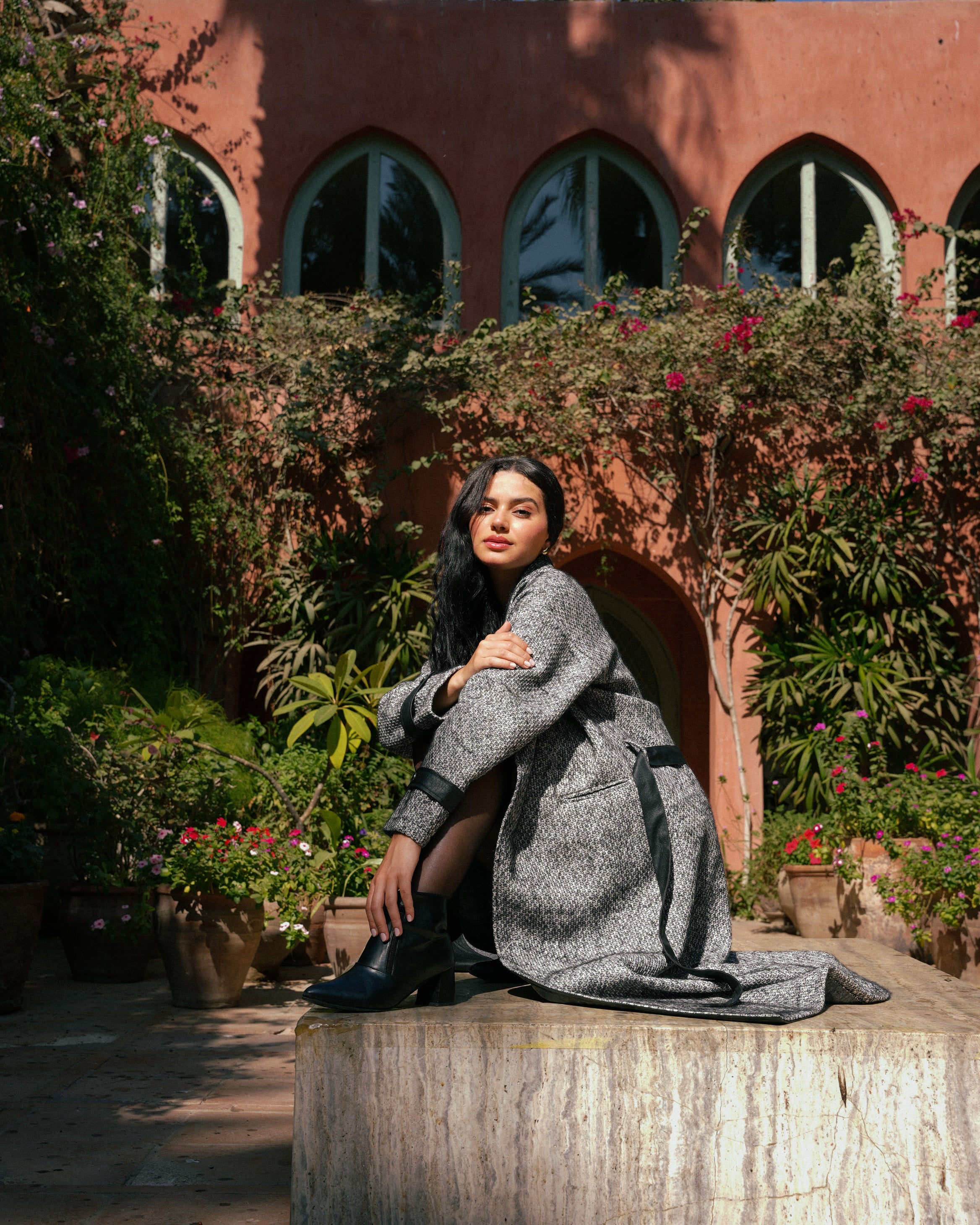 Urban Leather-Trim Coat