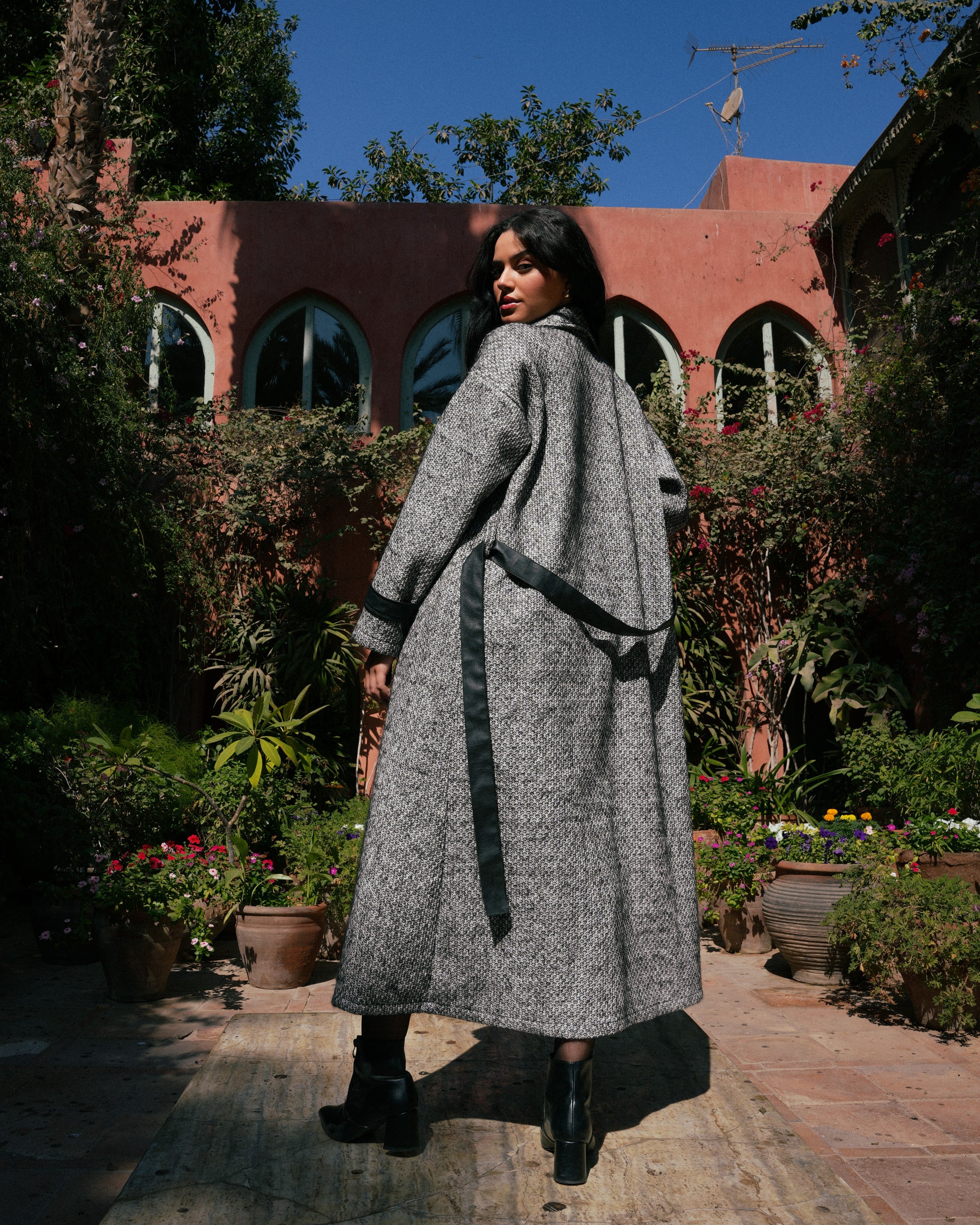 Urban Leather-Trim Coat