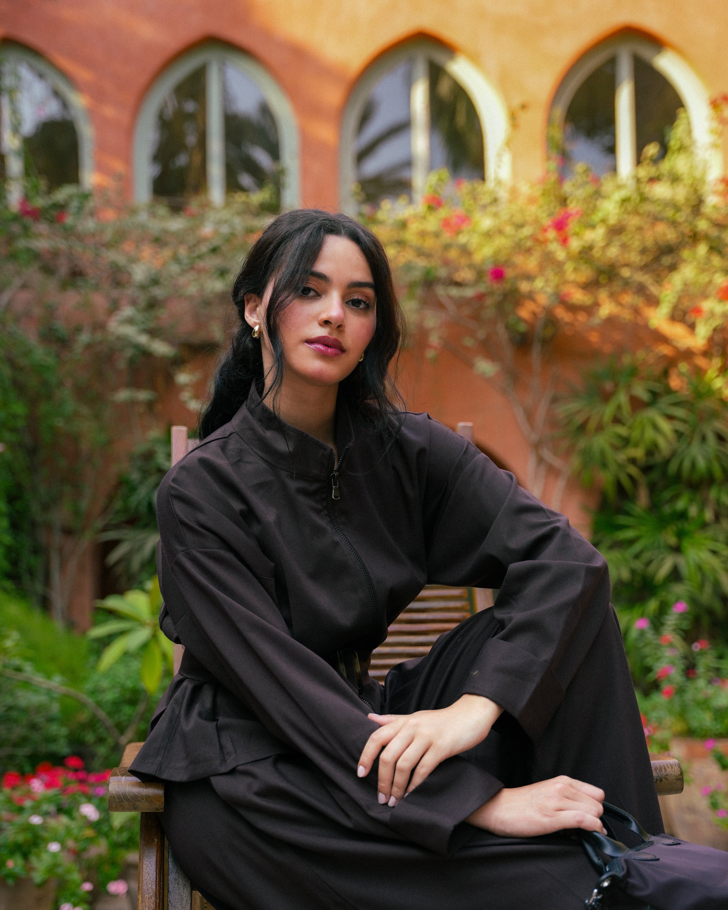 Chic Brown Belted Set