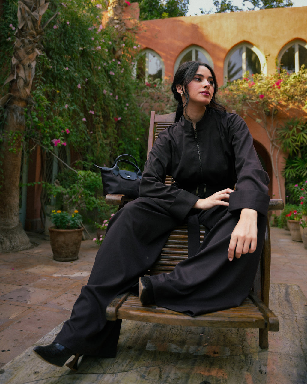 Chic Brown Belted Set