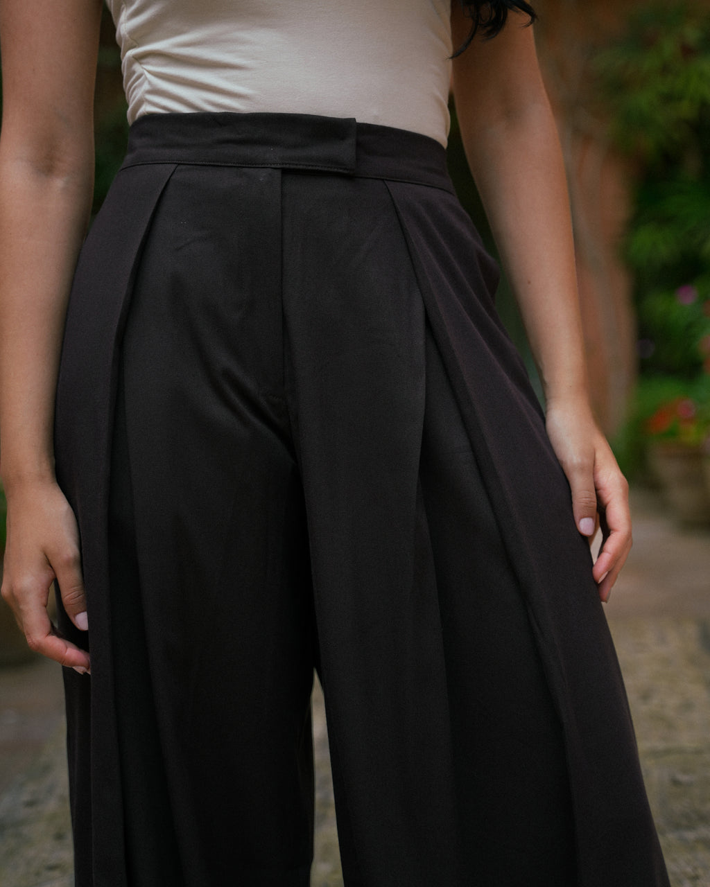 Chic Brown Belted Set