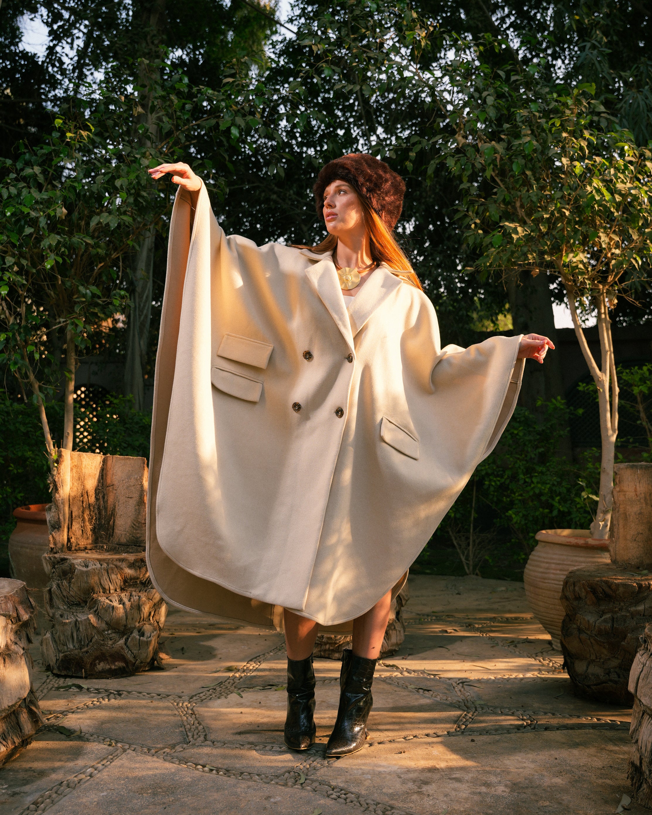 Cream Cape Coat