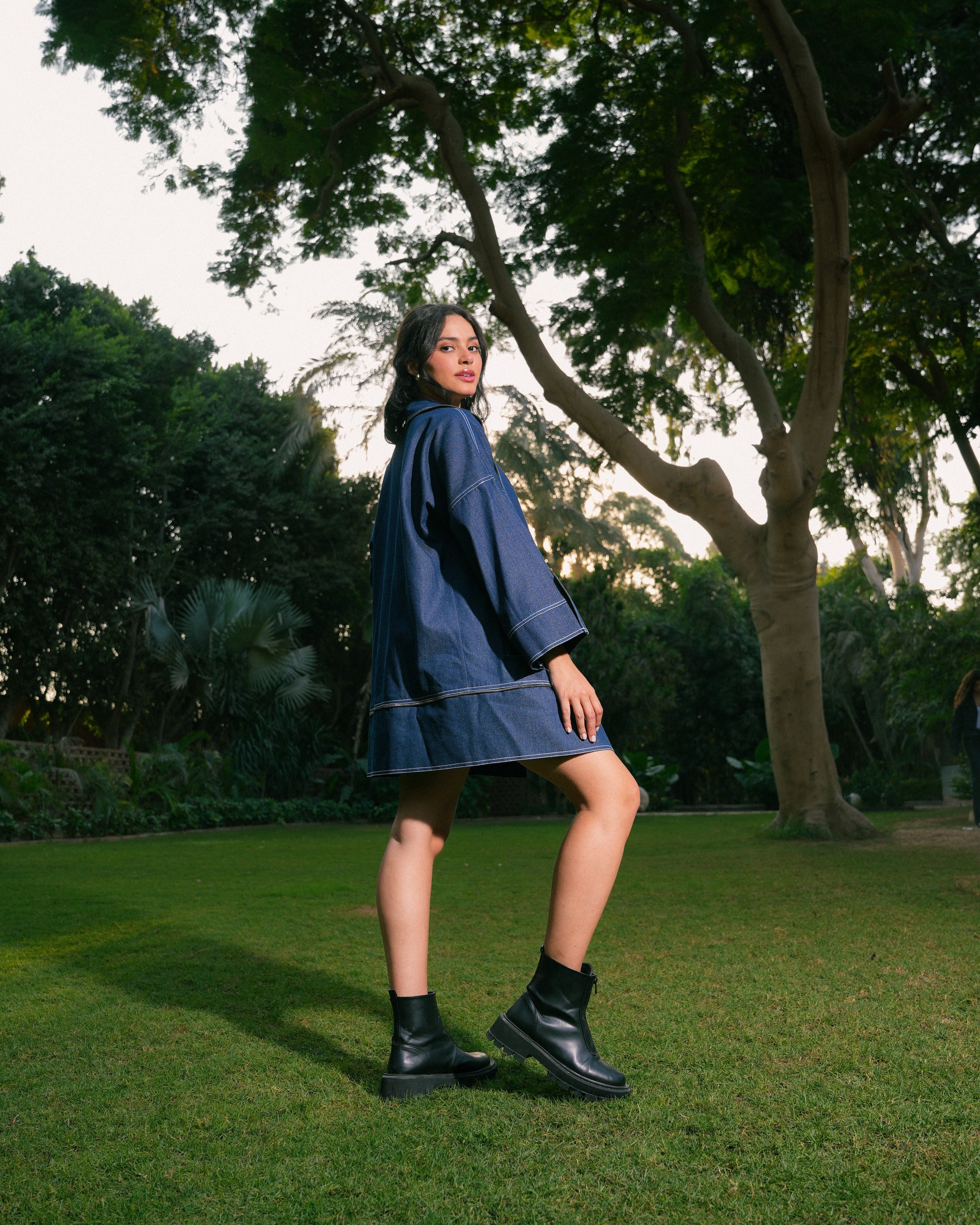 Zipper Detail Denim Jacket