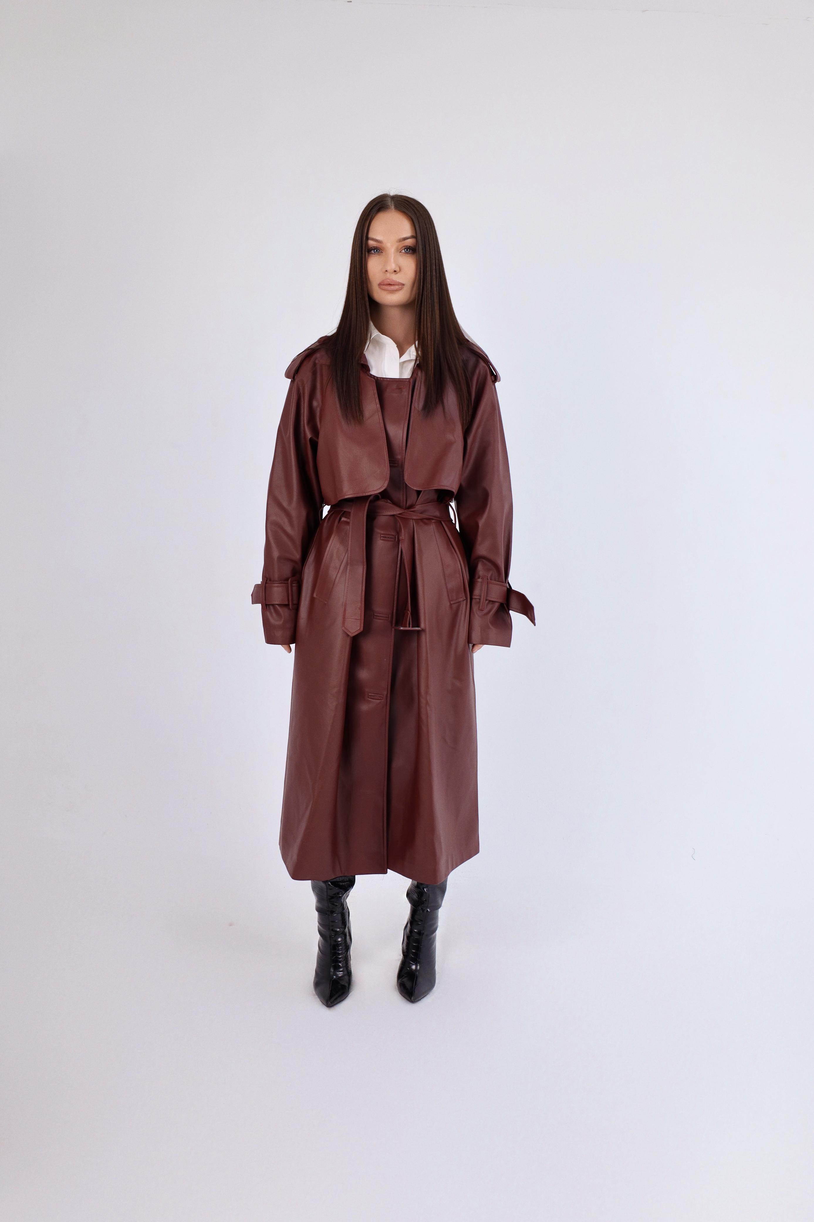 Iconic Leather Trench Coat