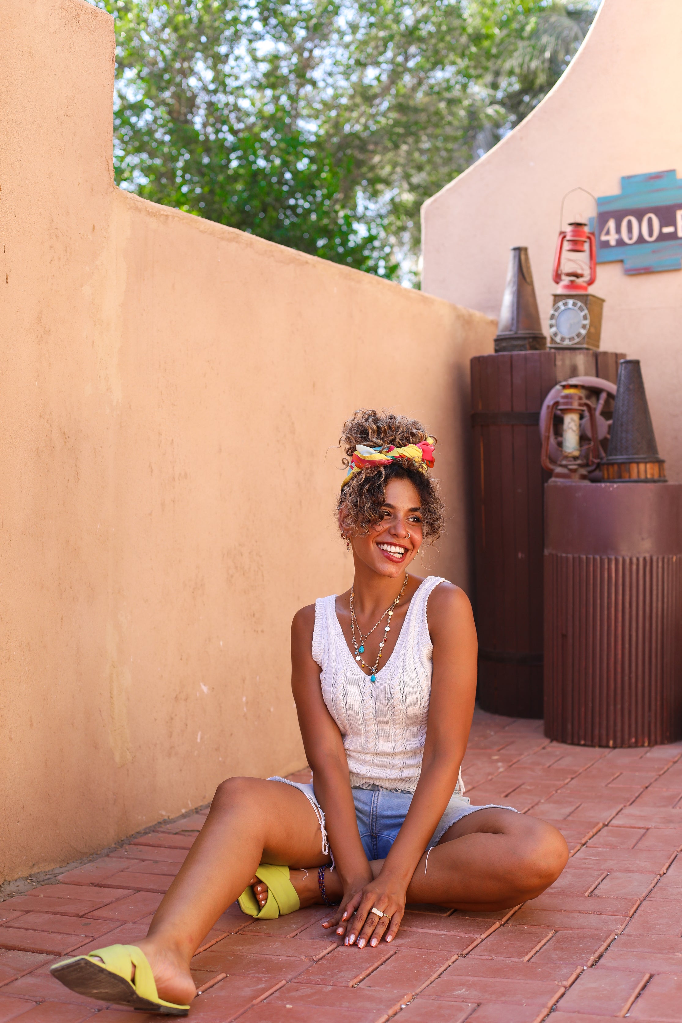 White Wavy Knit Crop