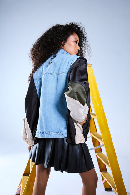 Denim Bomber Jacket - Blue