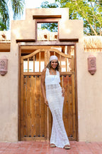 White Crochet Maxi Dress