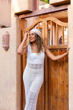 White Crochet Maxi Dress
