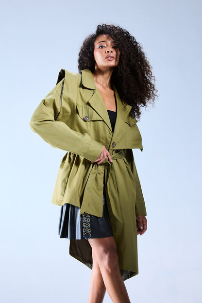 Asymmetric Trench Coat