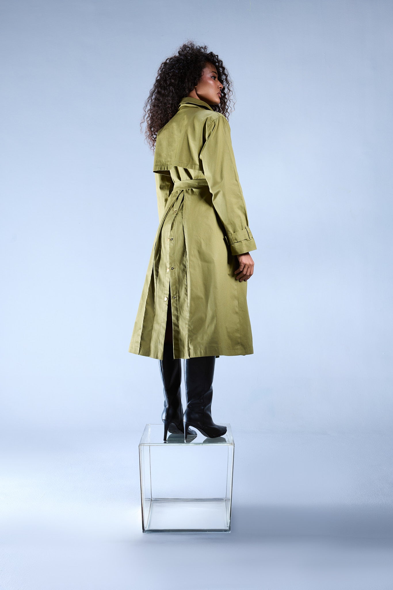 Button Back Trench Coat