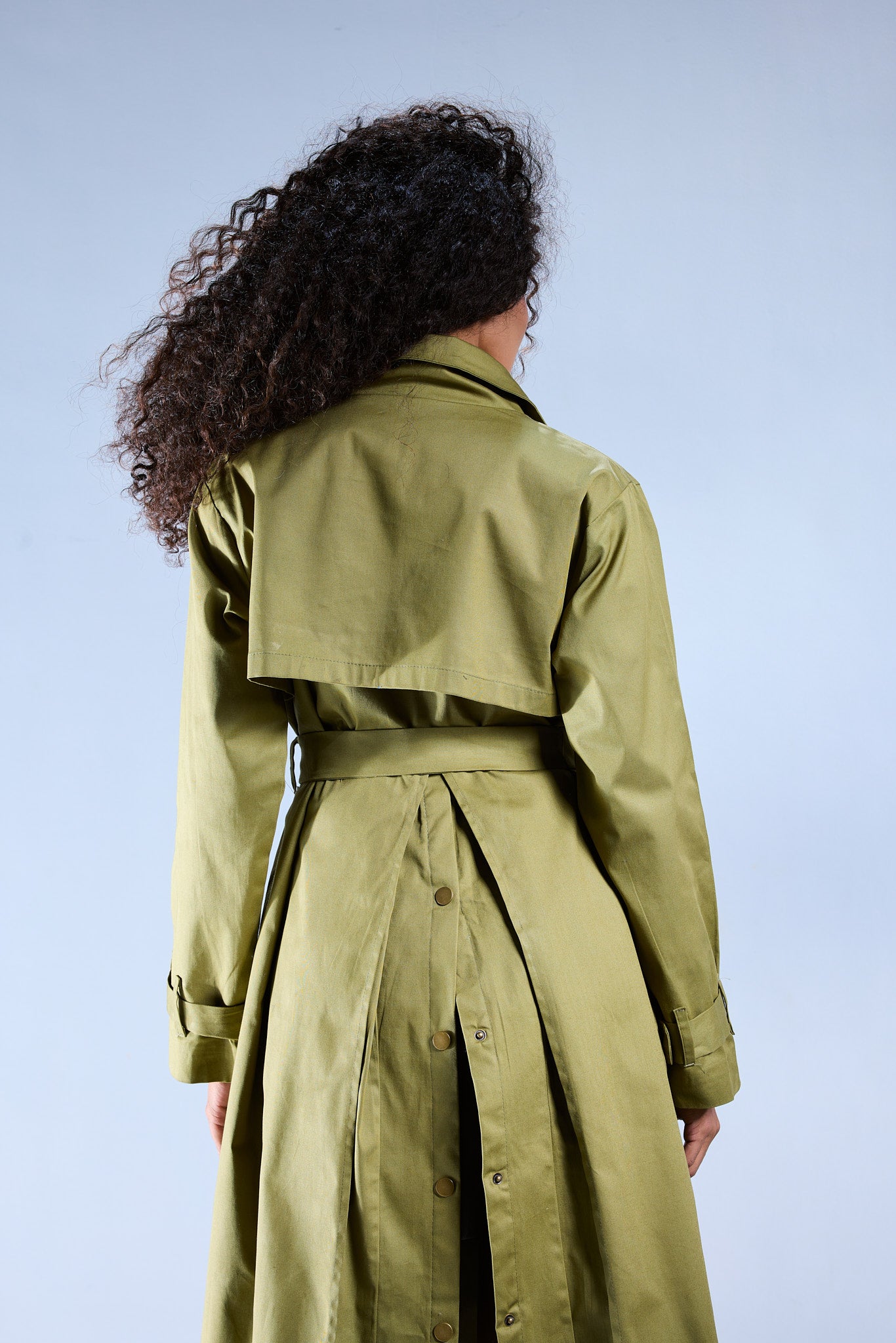 Button Back Trench Coat