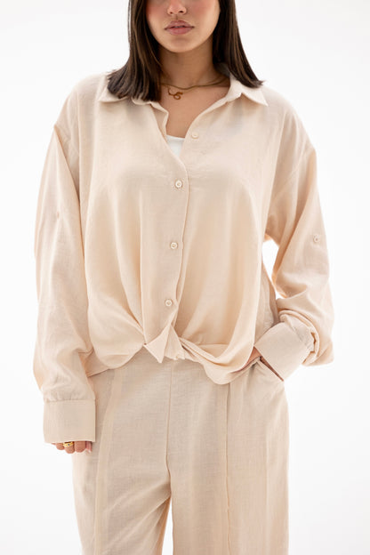 Beige linen breeze set