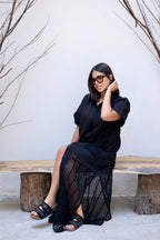 Crochet Charm Dress Black
