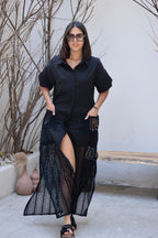 Crochet Charm Dress Black