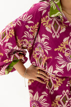 Floral shirt dress Fuchsia