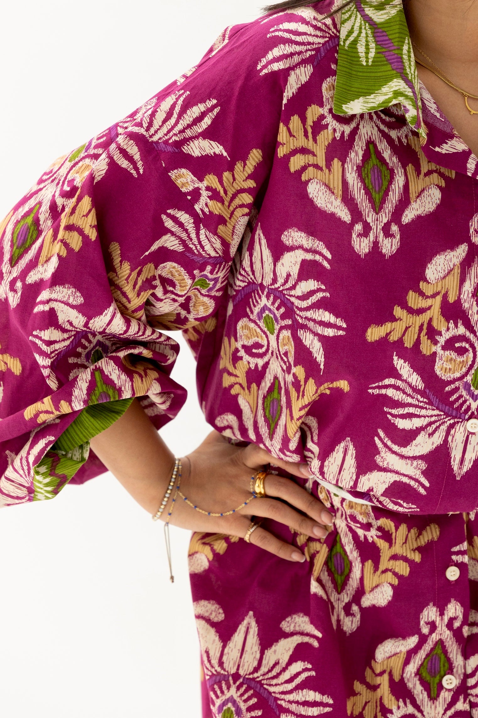 Floral shirt dress Fuchsia