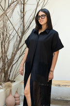 Crochet Charm Dress Black
