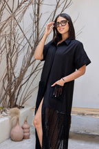 Crochet Charm Dress Black