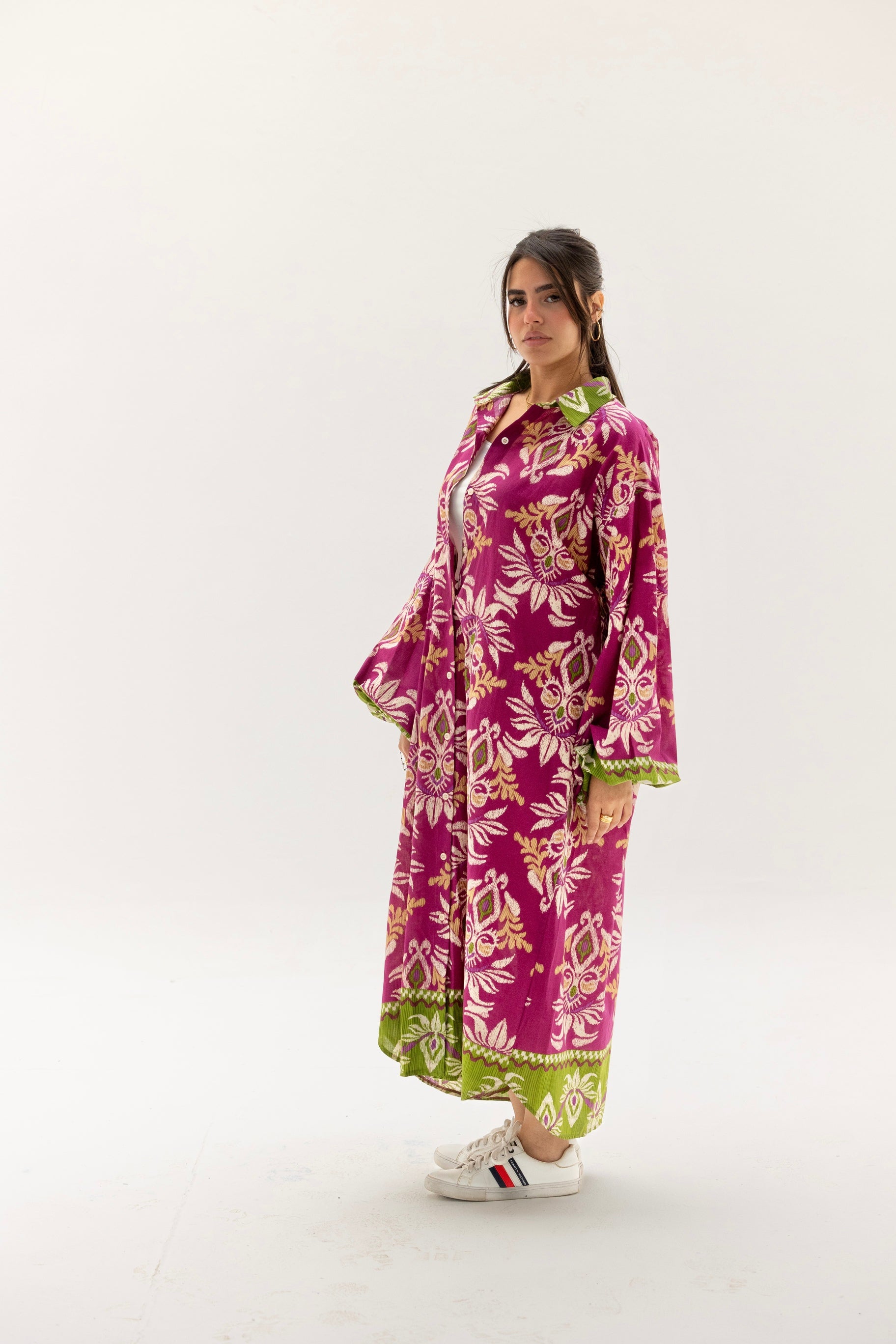 Floral shirt dress Fuchsia