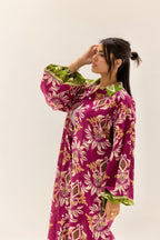 Floral shirt dress Fuchsia