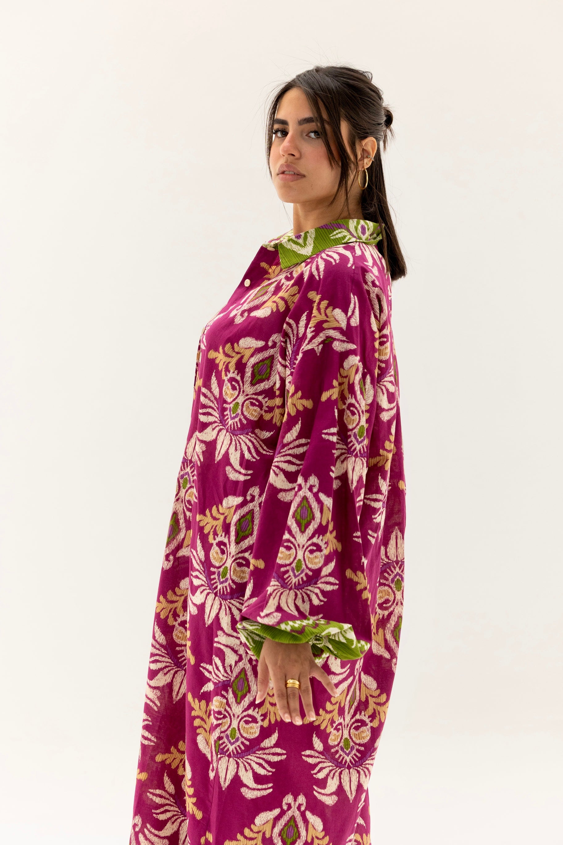 Floral shirt dress Fuchsia