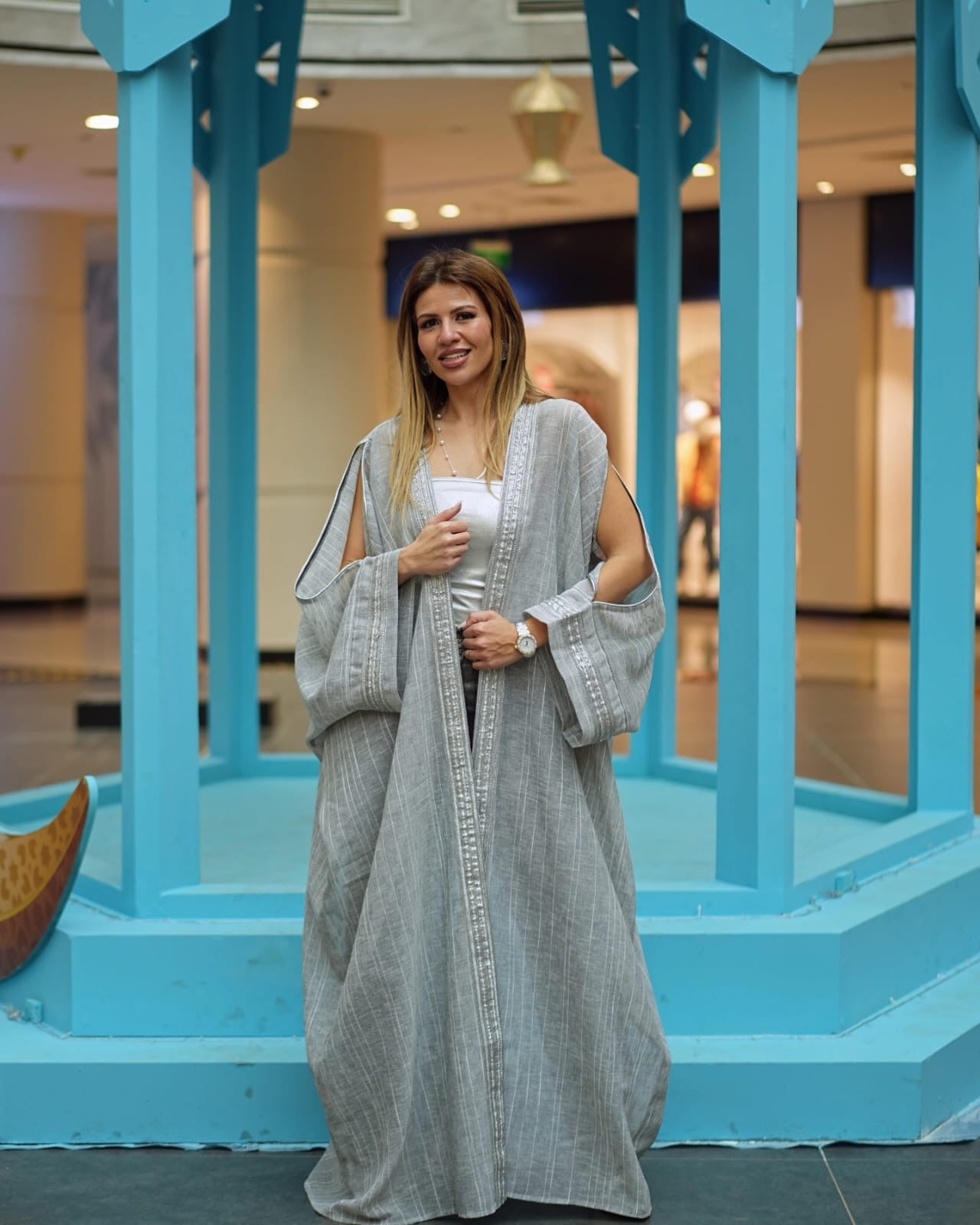 Striped Grey Kaftan