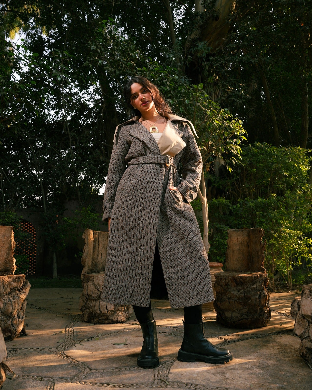 Bold Dots Beige Coat