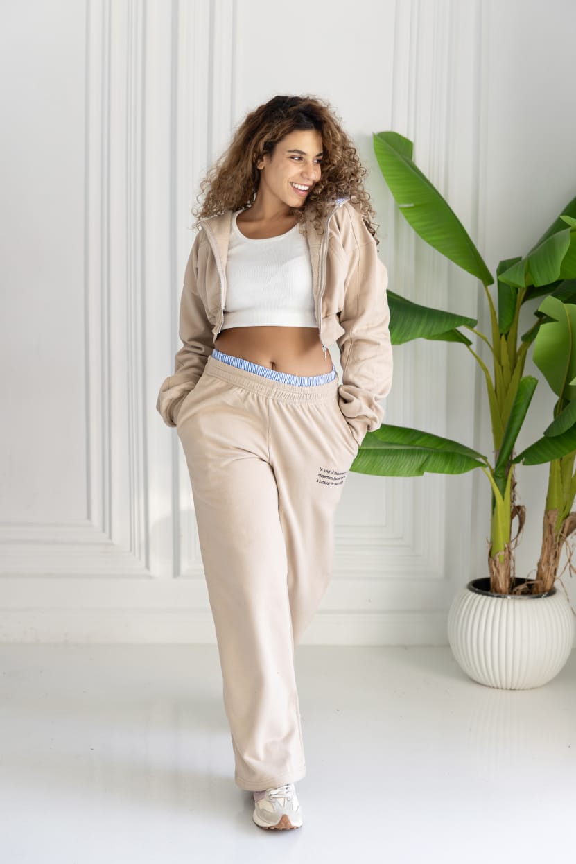 CROPPED BLACK-STRIPED