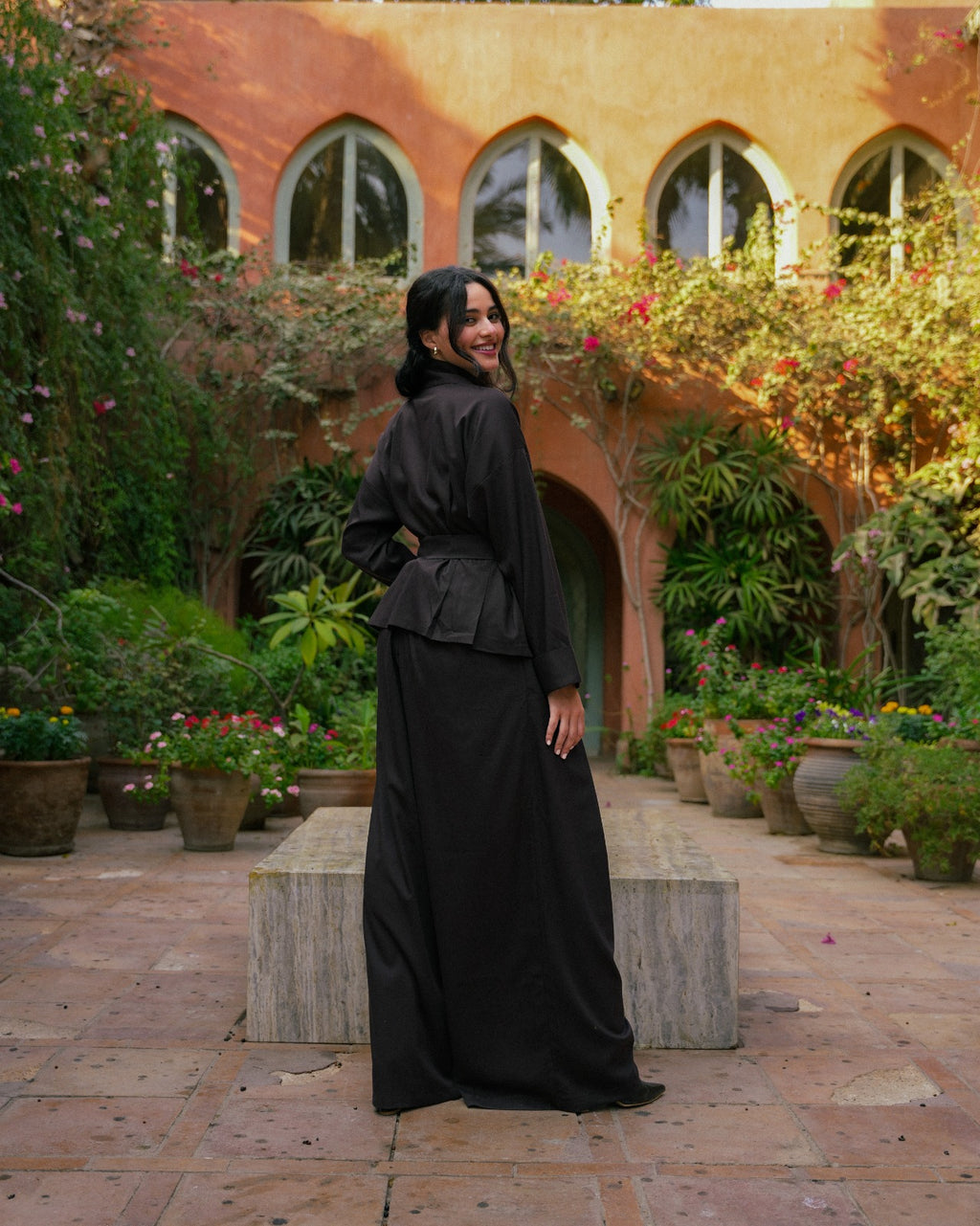 Chic Brown Belted Set