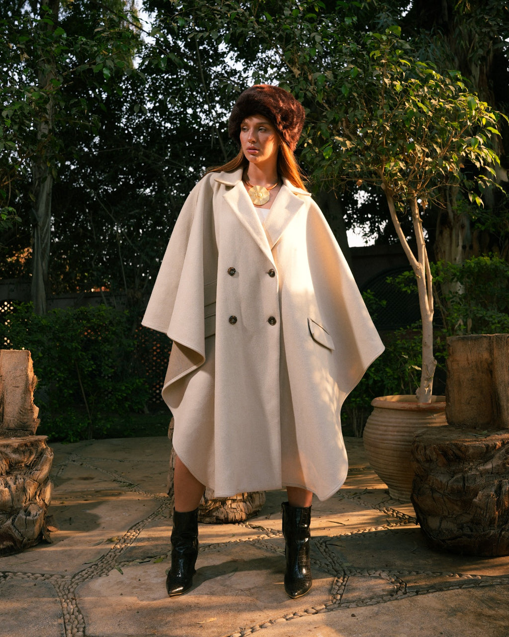 Cream Cape Coat