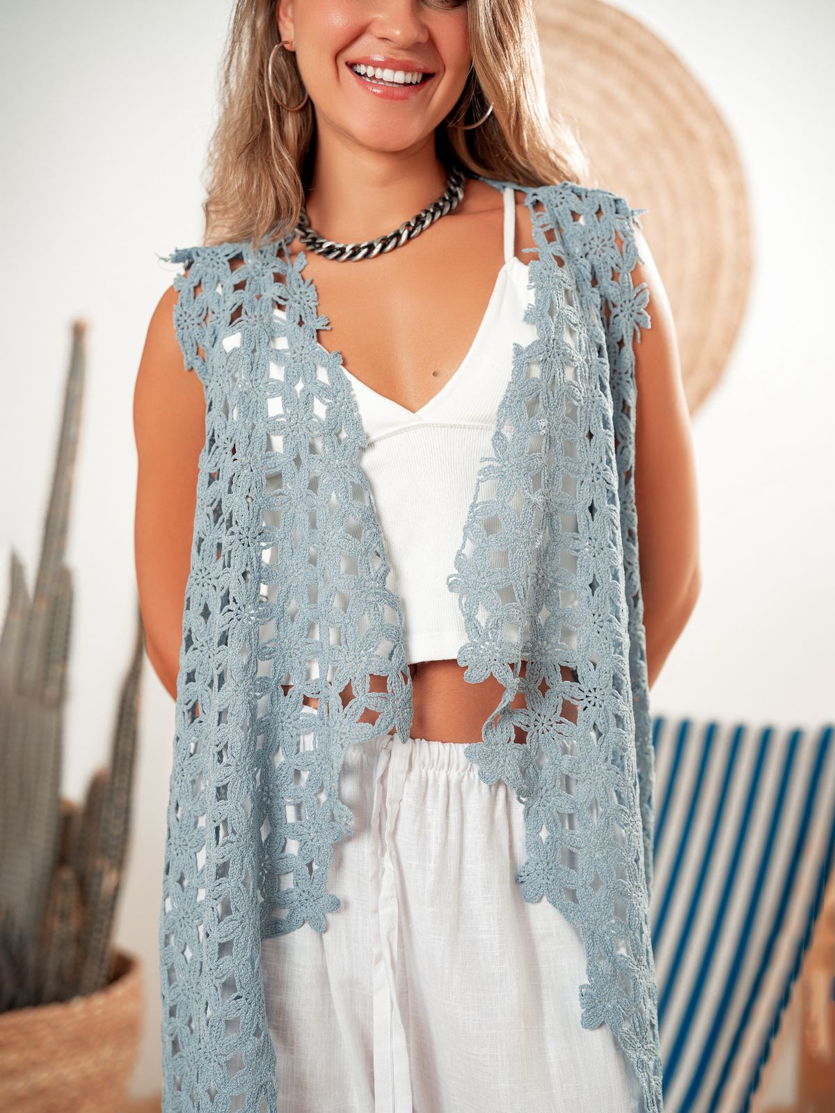 Poncho- Baby blue