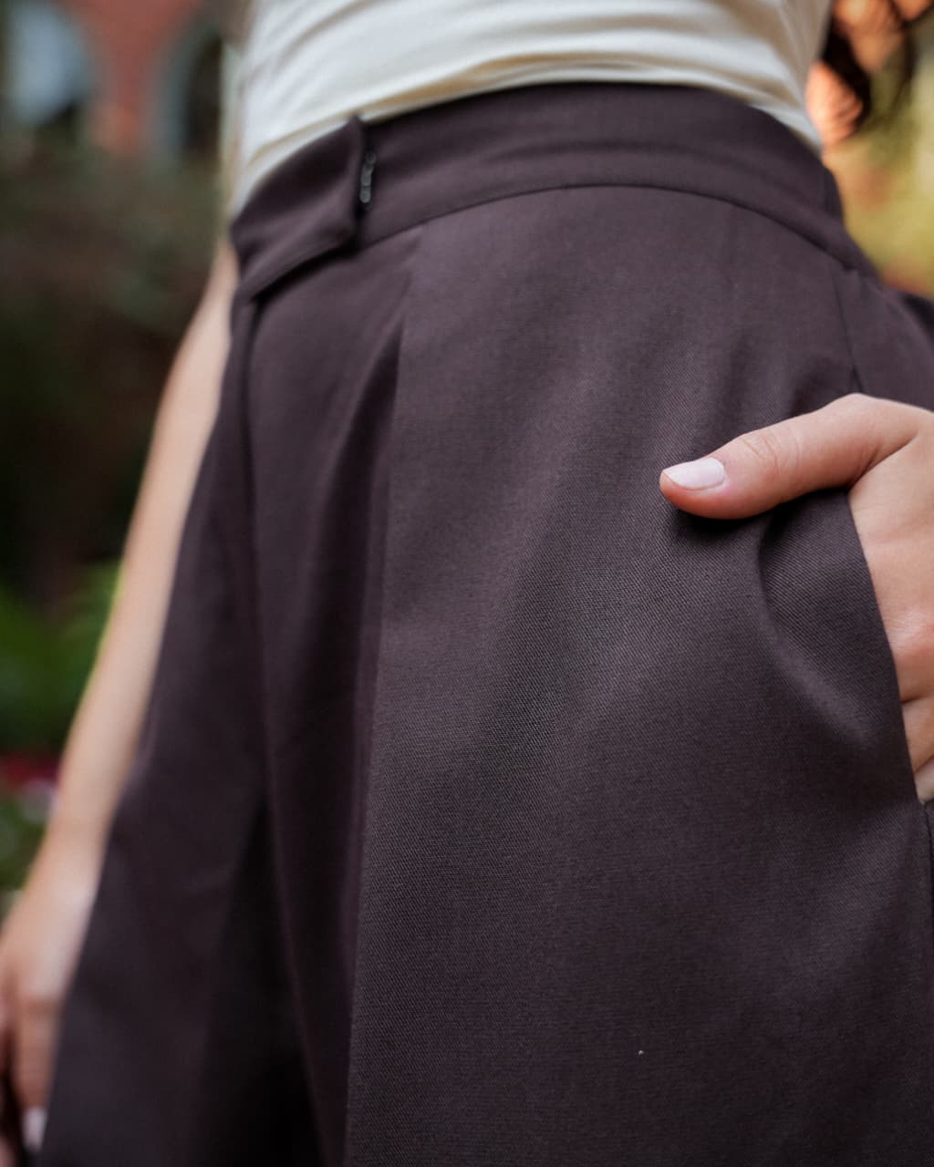 Brown Flowy Wide Pants