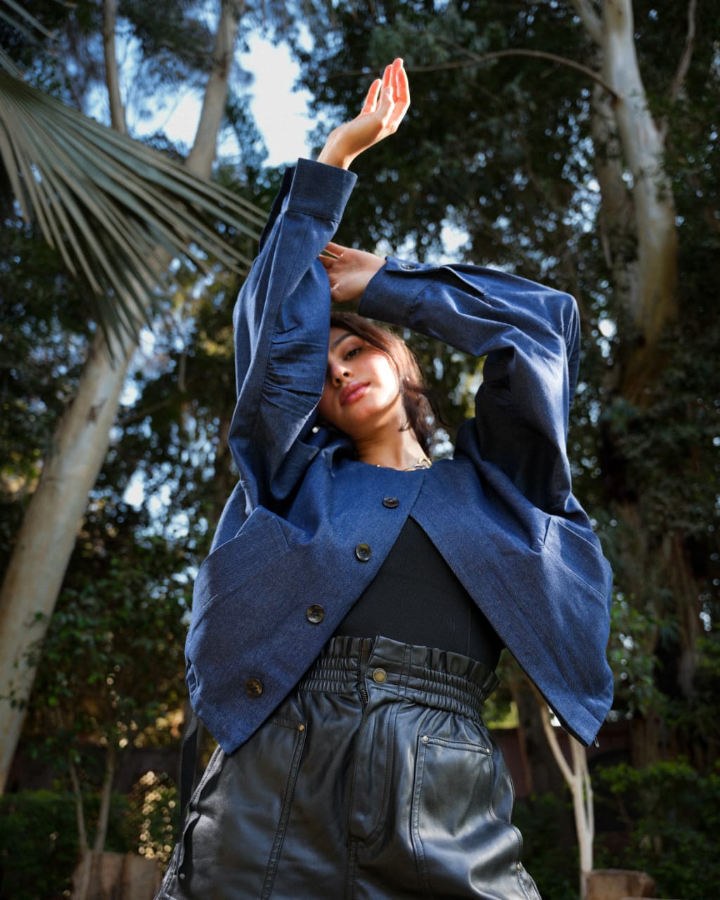 Cropped Ripped Denim Jacket