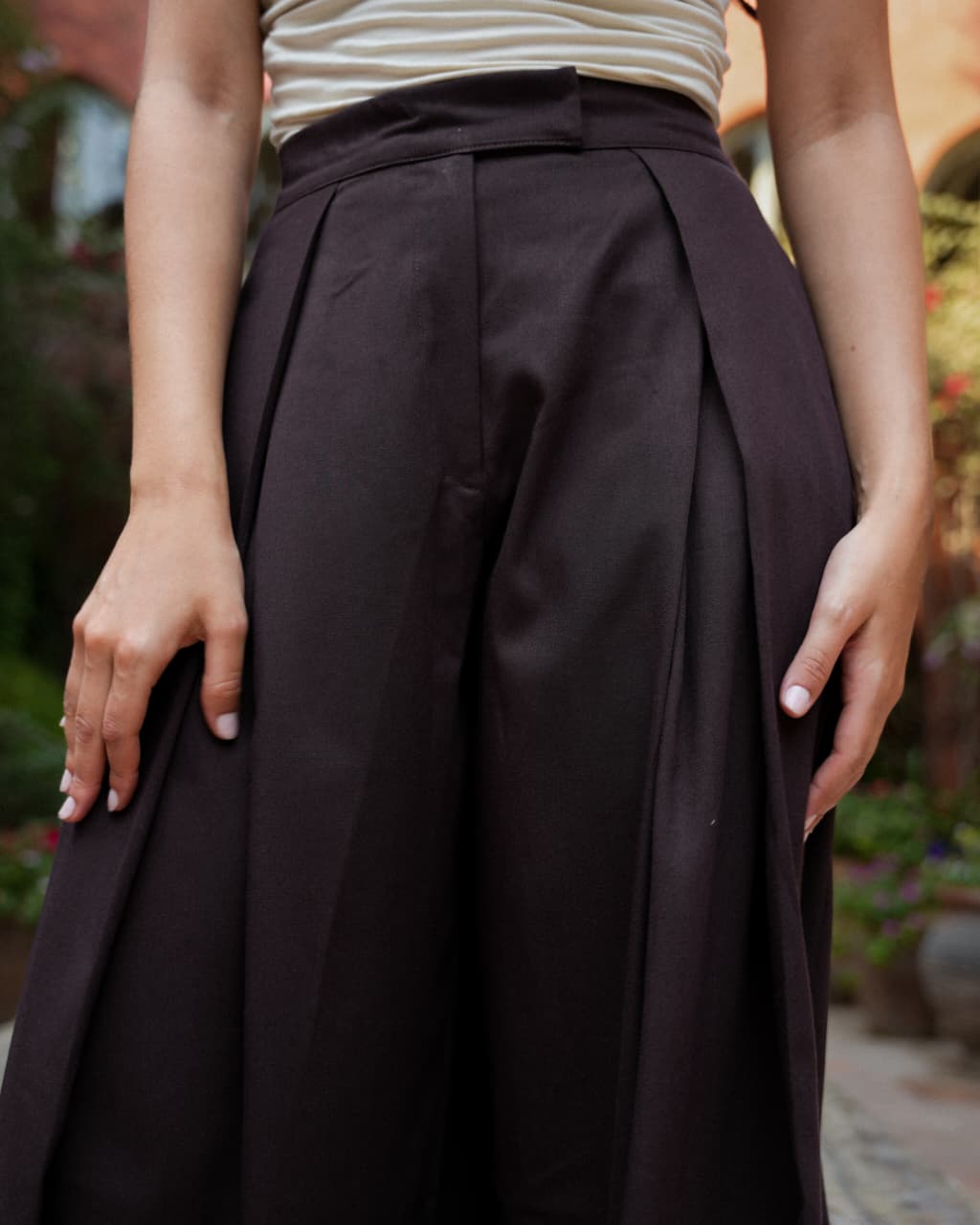 Brown Flowy Wide Pants