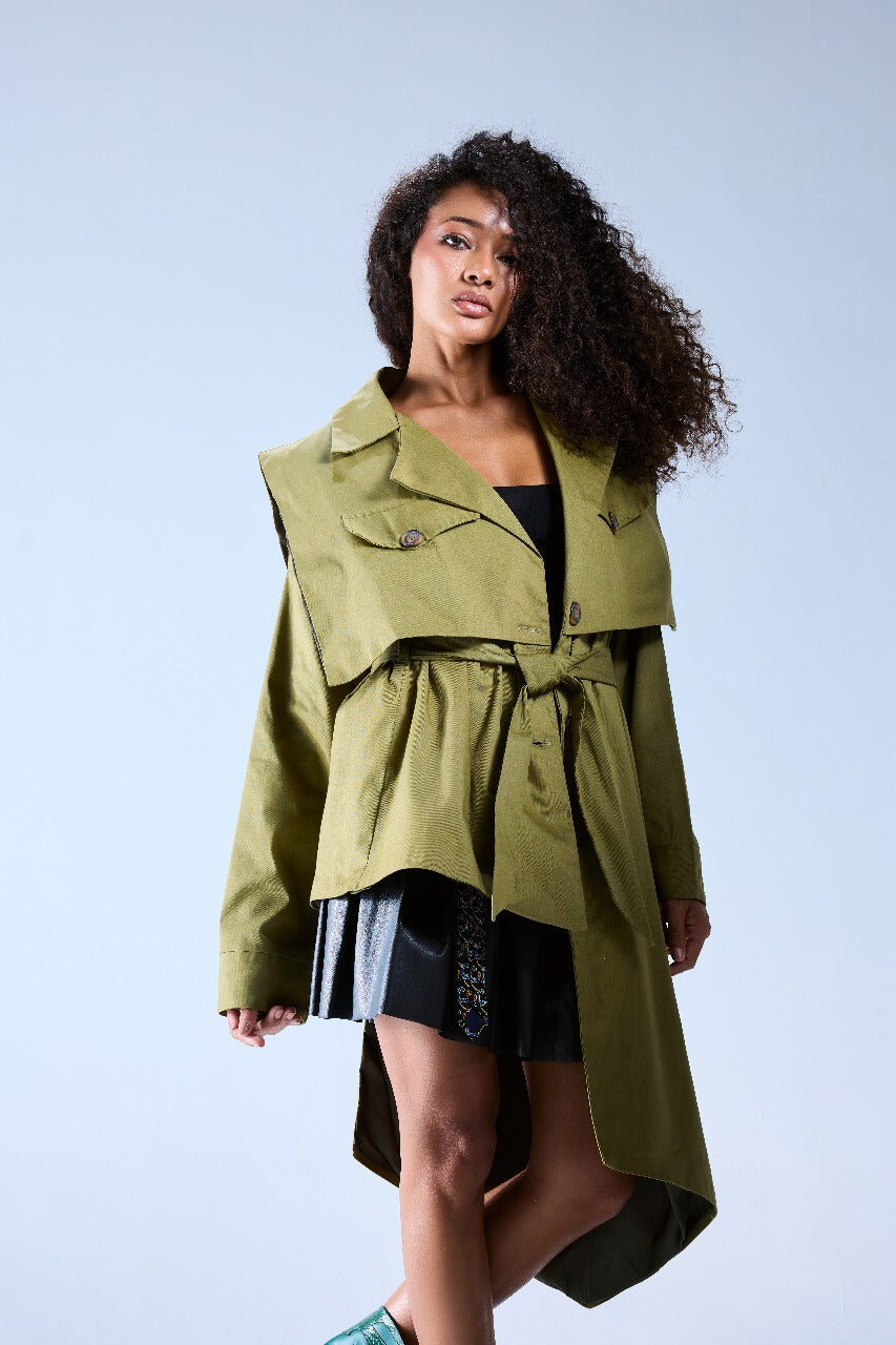 Asymmetric Trench Coat