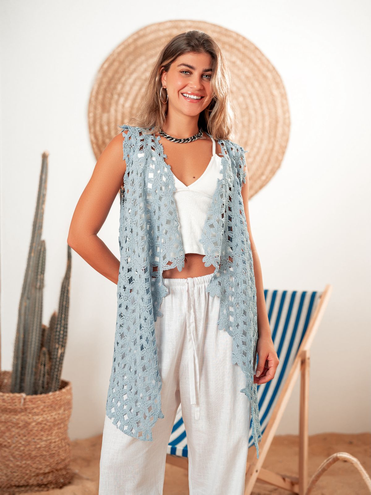 Poncho- Baby blue