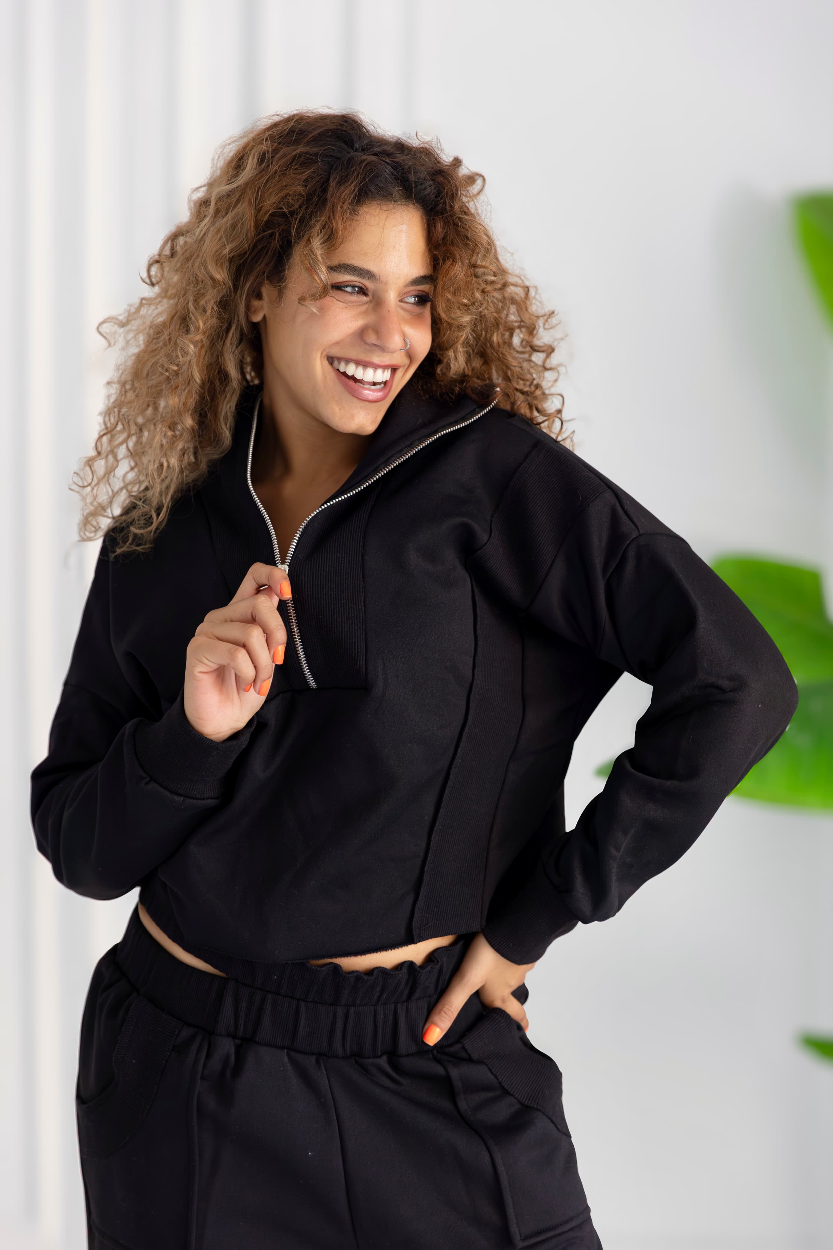 CROPPED QUARTER ZIP