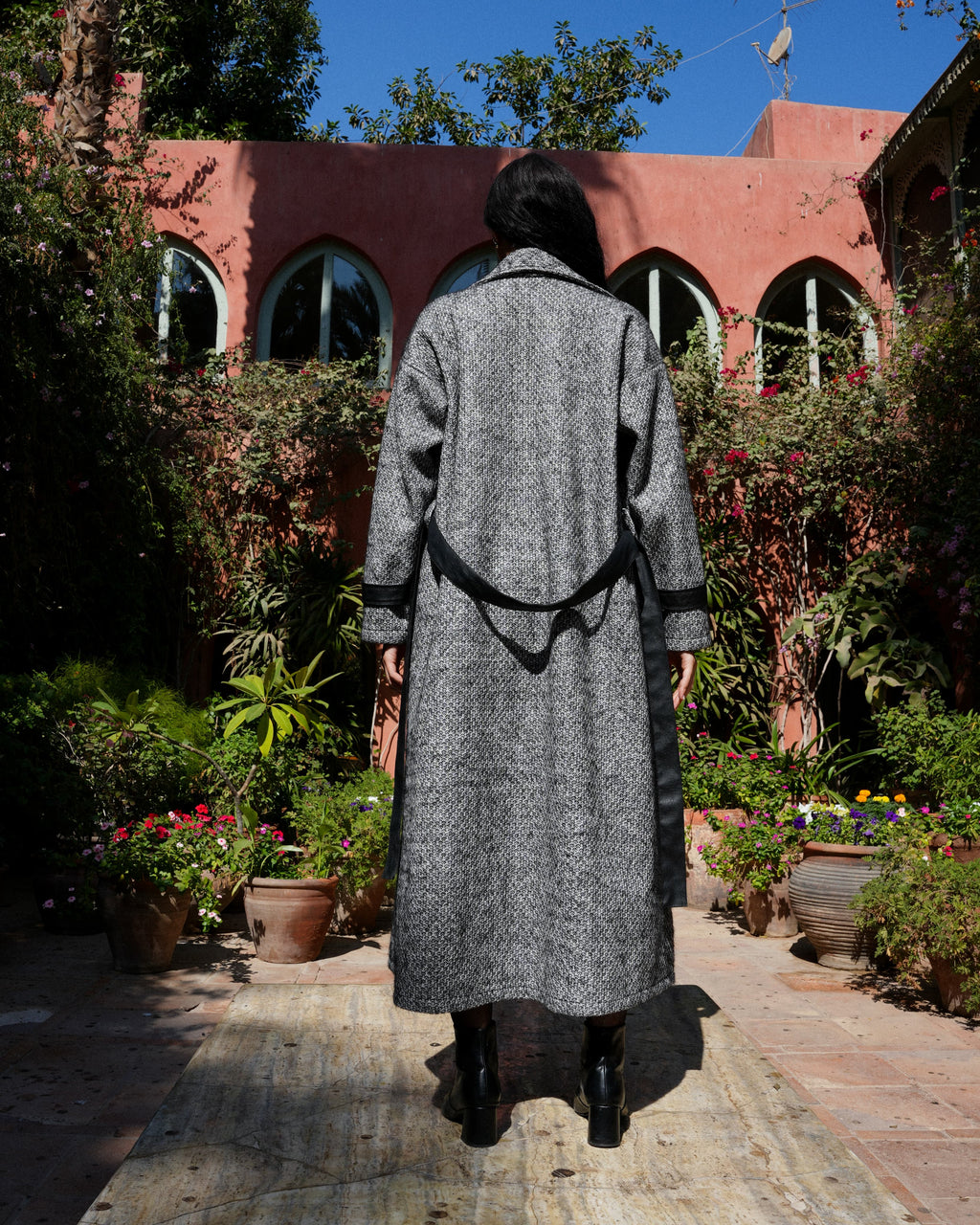 Urban Leather-Trim Coat