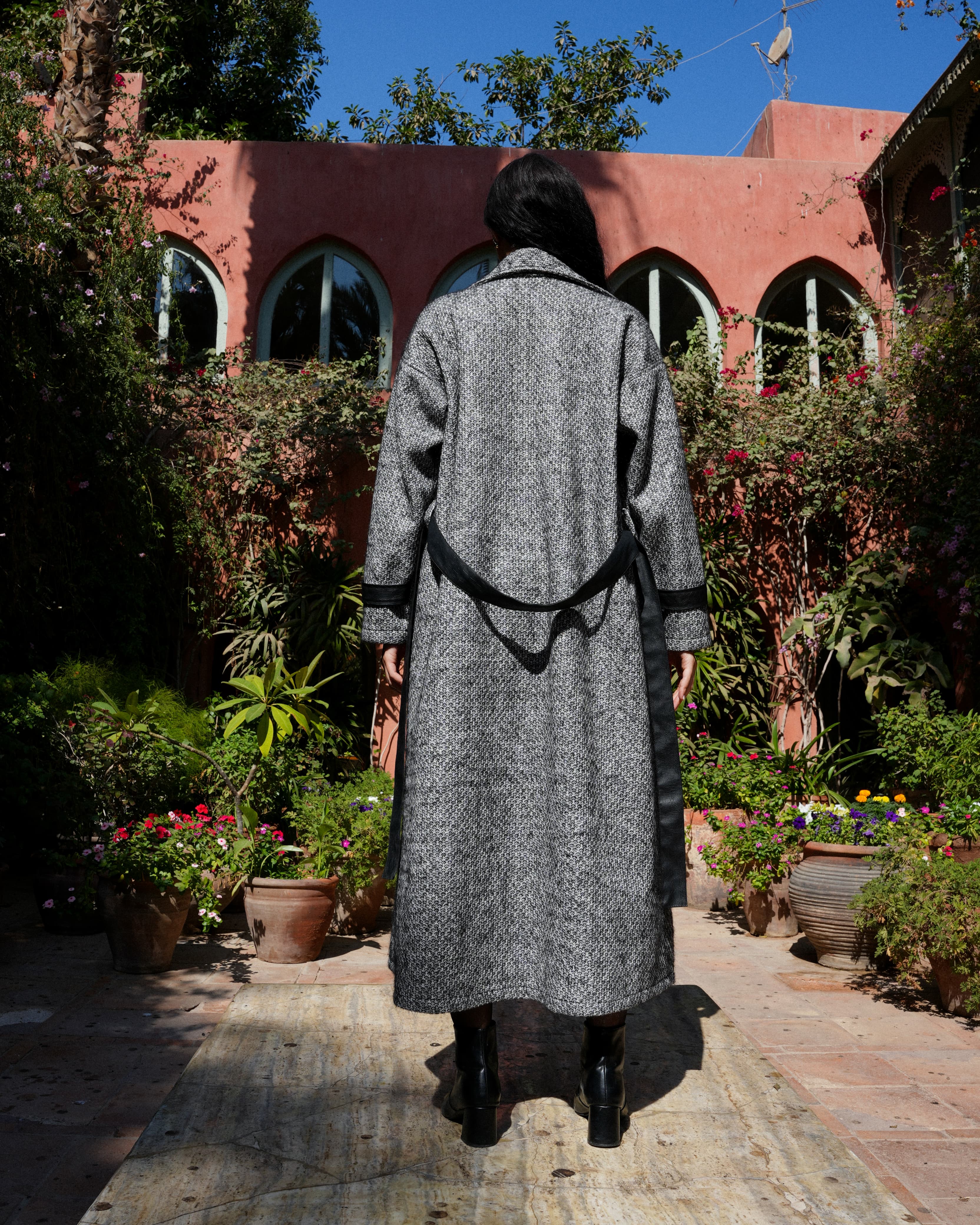 Urban Leather-Trim Coat