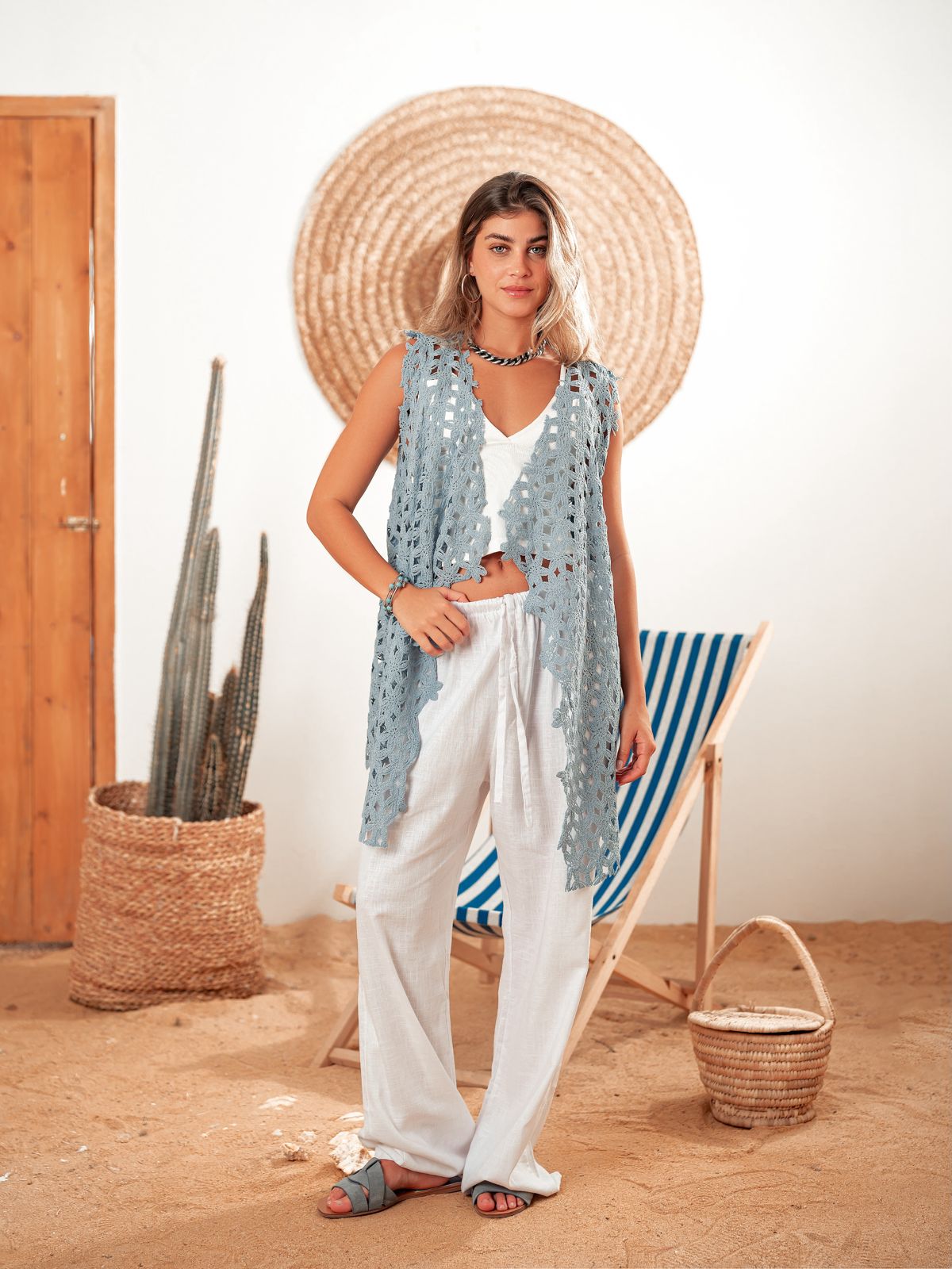 Poncho- Baby blue