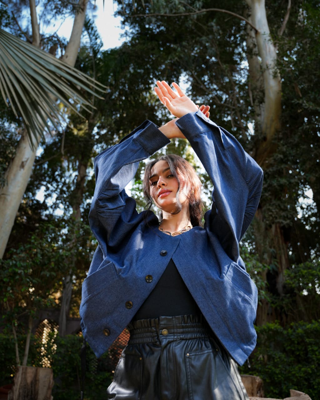 Cropped Ripped Denim Jacket